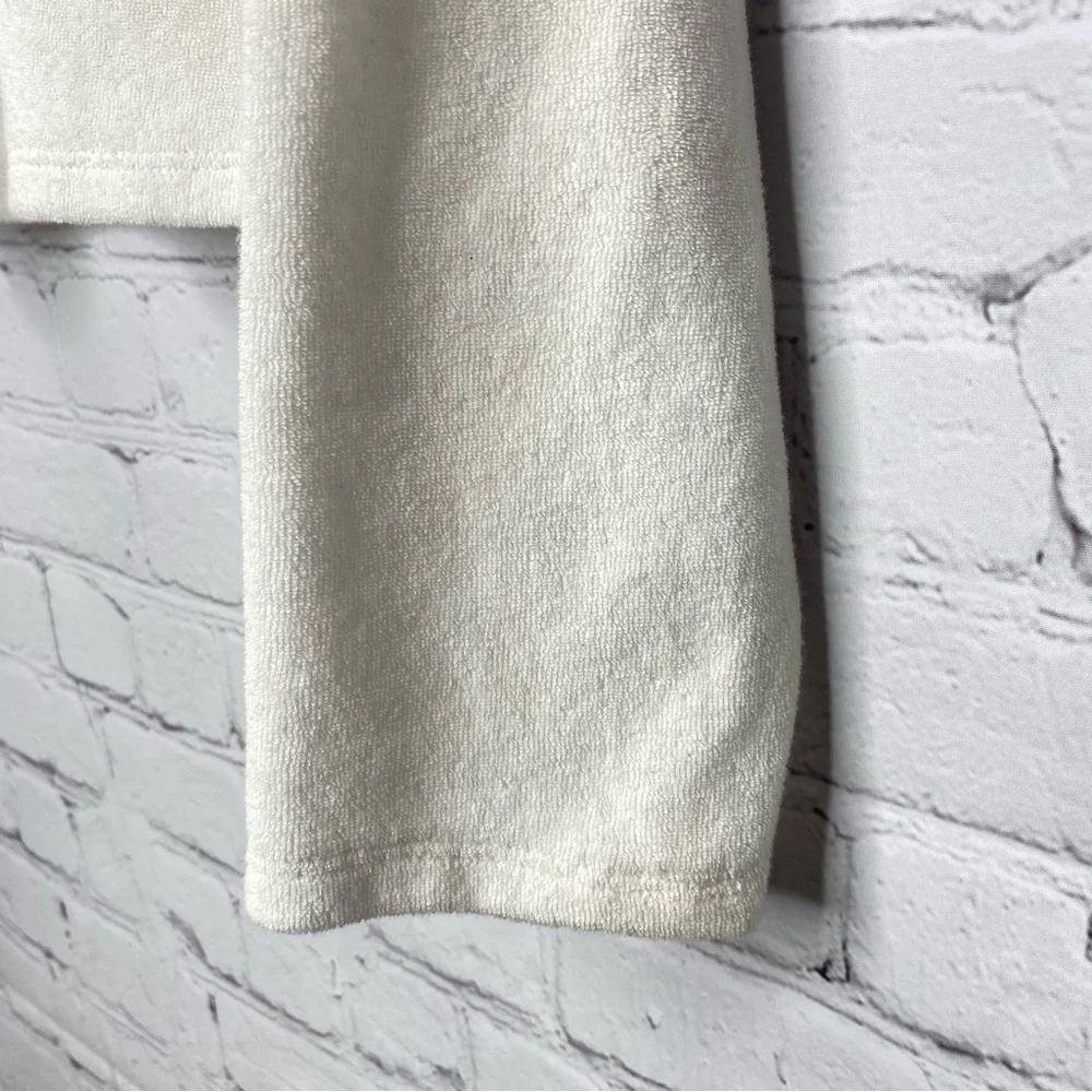 Stoney Clover Lane x Target Cropped Half Zip Sweatshirt in White XS - Picture 9 of 11